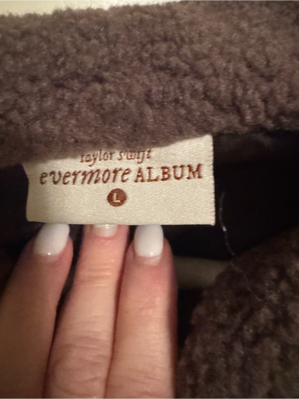 Taylor Swift Black Cowboy Like Me- Evermore Jacket with Gray Sherpa Collar - Picture 2 of 9